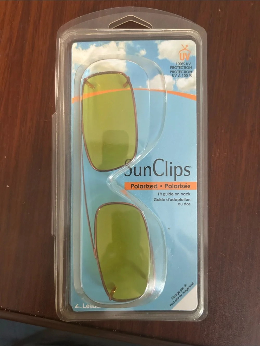 SunClips Polarized Clip-On Sunglass Lenses - yellow, 100% UV protection